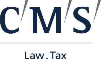CMS Budapest Partner Logo; Big Black Bold C M S next to each other, underneath the words "Law" and "Tax"