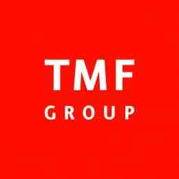 TMF Group logo; Bright red square; center of it are the capital letters in white: TMF, below are smaller capital letters in white: GROUP.
