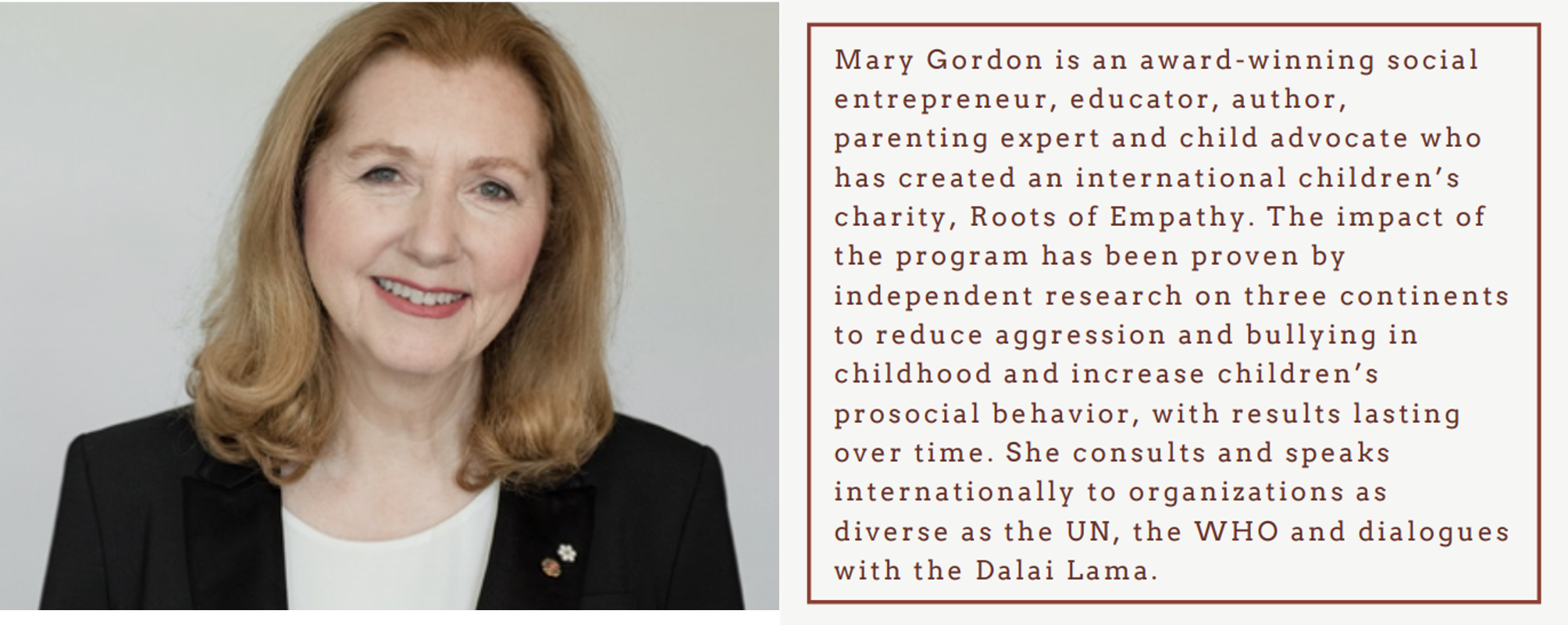 Mary Gordon, description text guest