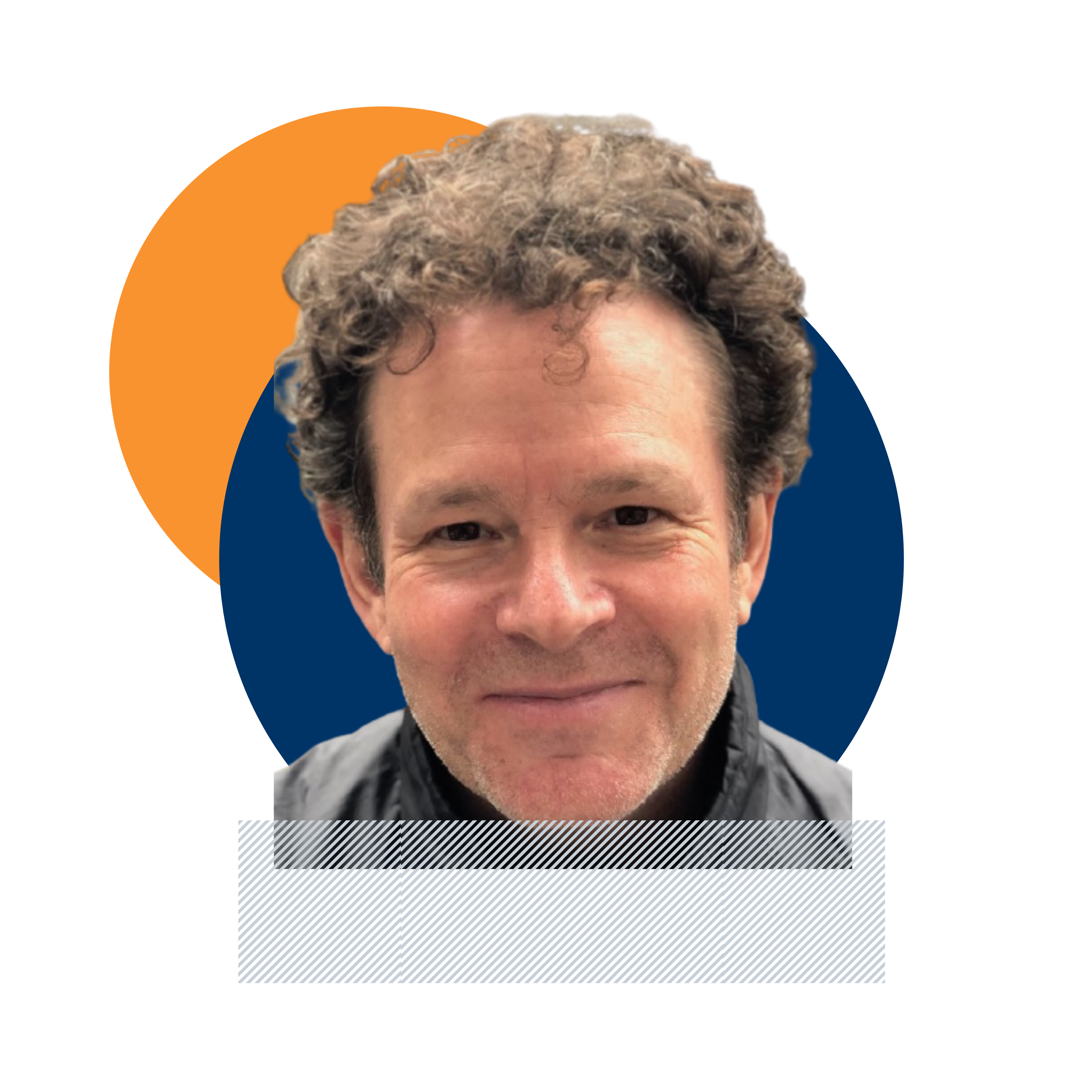 Ashoka Fellow with circular graphics