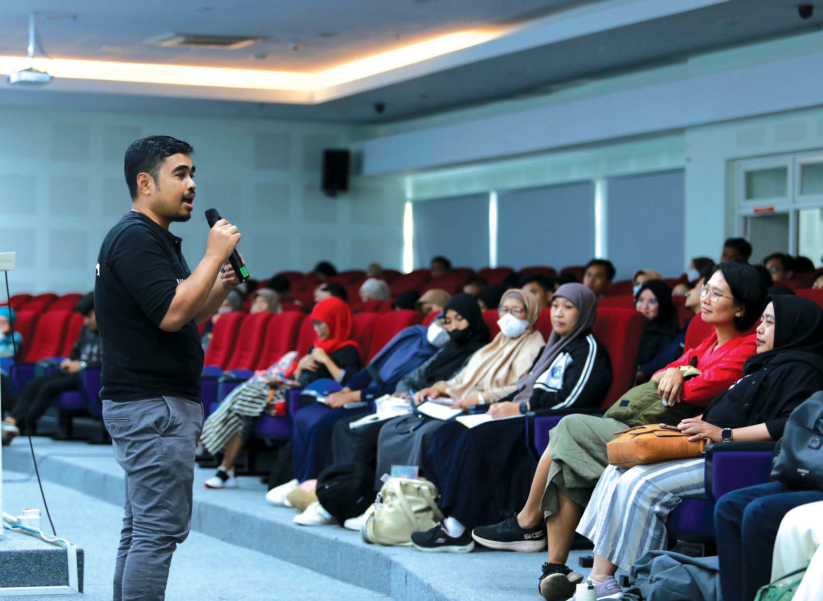 Septiaji Speaking Crowd