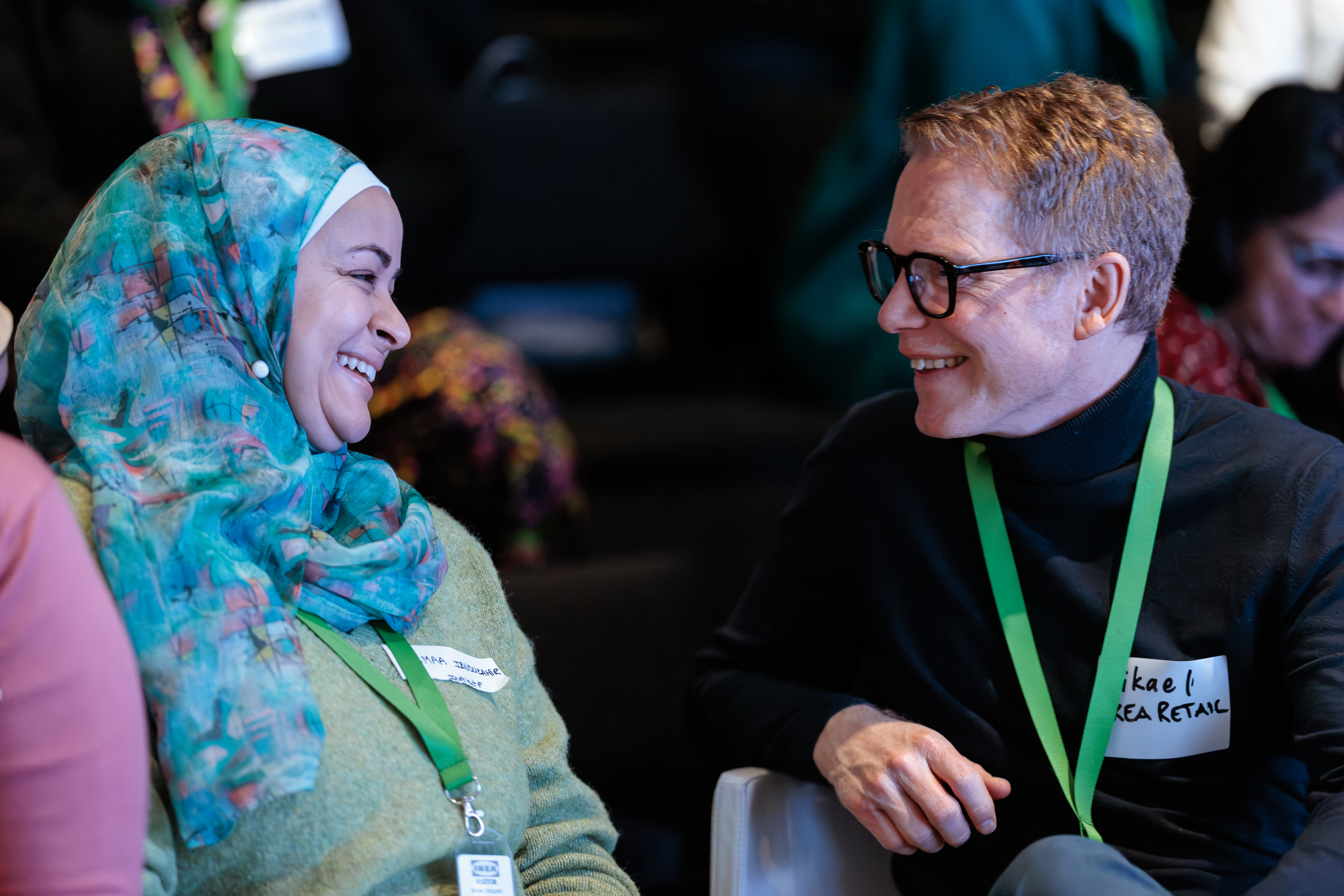 Ashoka Fellow Asmaa Ibnouzahir and her Dela Thought Partner and IKEA co-worker in Älmhult, Sweden, 2025. Photo by Jonas Ljungdahl.jpg
