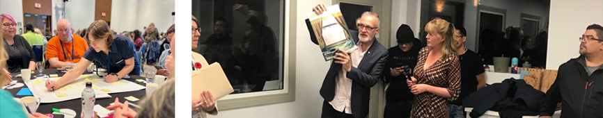 Two photos side by side of Canada Fellow's work with A Way Home