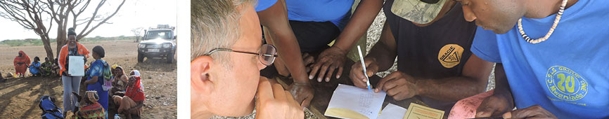 Two photos showcasing the work of My Oral Village run by Canada Fellow Brett Matthews