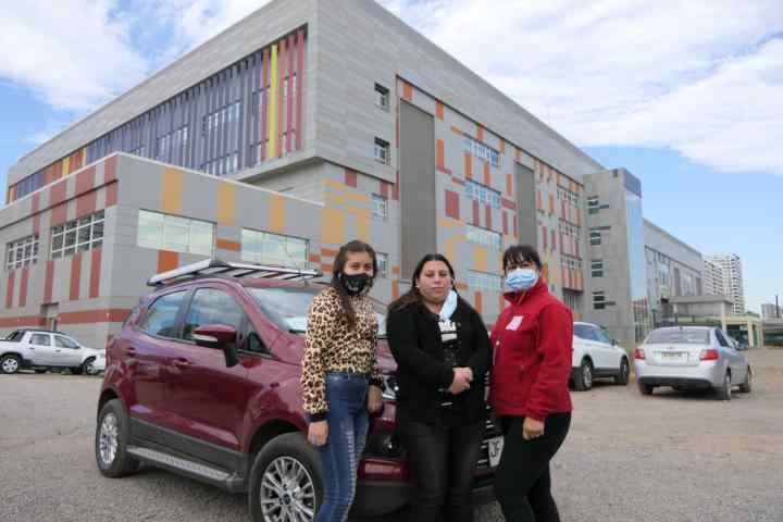 Women with car used for patient transportation