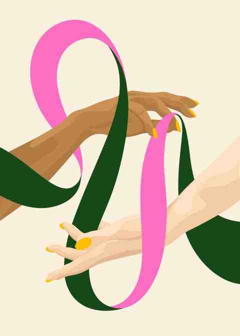 two hands of between two garns 