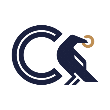 Corvinus University of Budapest - CEMS Logo; Giant C with a bird holding a golden ring next to the c.