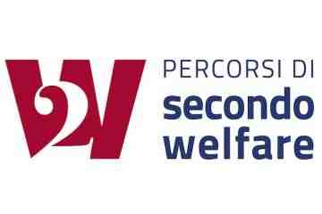 Percorsi di Secondo Welfare Ashoka Italy (Italia) Partner; W in dark red to, with the number 2 in white in the middle of the W. To the right, 'Percorsi di' in light font black letters; below it 'secondo welfare' in dark blue and bold 