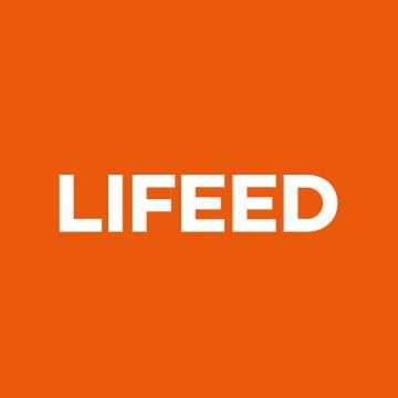Logo for Lifeed, Partner Ashoka Italy (Italia); Square with orange fill. In center, Lifeed in bold white capital letters
