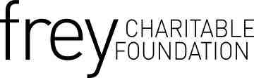 Frey Charitable Foundation Logo; lower case frey in big black letters; beside it is "CHARITABLE" over "FOUNDATION" in smaller capital black letters
