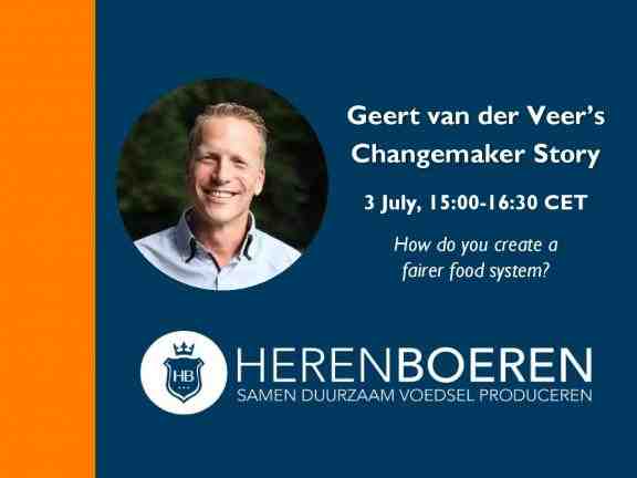 Flyer for Geert van der Veer's Changemaker Story
