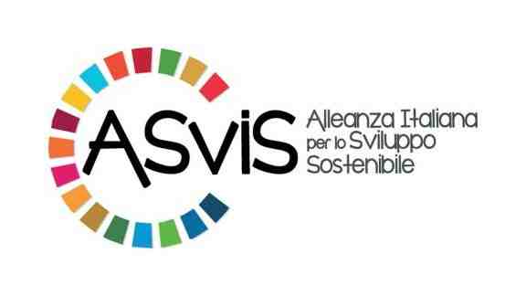 Logo for ASVIS, partner of Ashoka Italy; multicolor pallette in the shape of a C, with the black letters ASVIS in the center; off to the right of ASVIS are the words in black: Alleanza Italiana per lo Sviluppo Sostenibile