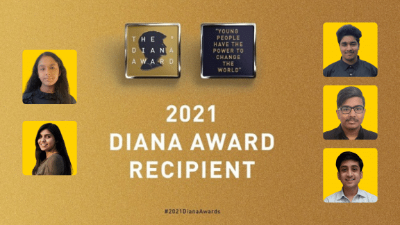 Grahpic outlining the Diana Award recipients