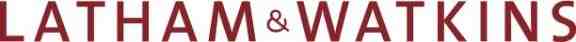 Latham & Watkins Horizontal Logo; All red letters – LATHAM in capitals, small ampersand, and WATKINS in all capitals (same size as LATHAM). All one line