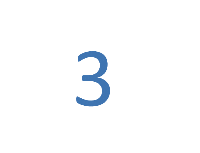 The number 3 in bold and blue