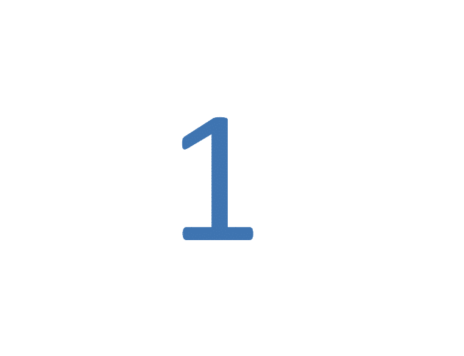 The number 1 in bold and blue