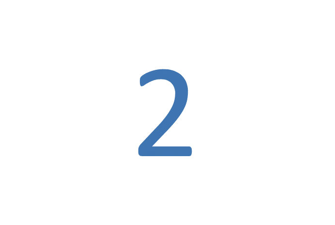 The number 2 in bold and blue