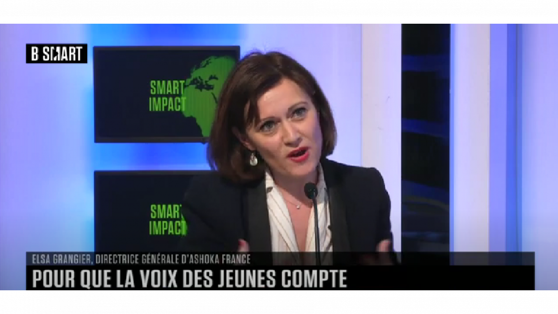 capture ecran Elsa Grangier dg ashoka france en train de parler dans l'émission B Smart