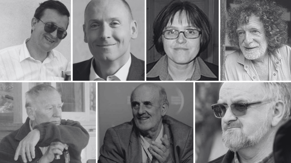 Grafika przedstawia biało-czarne zdjęcia Stanisława Duszyńskiego, Piotra Janaszka, Ryszarda Golca, Piotra Pawłowskiego, Andrzeja Janusza Korbela i Tomasza Sadowskiego.