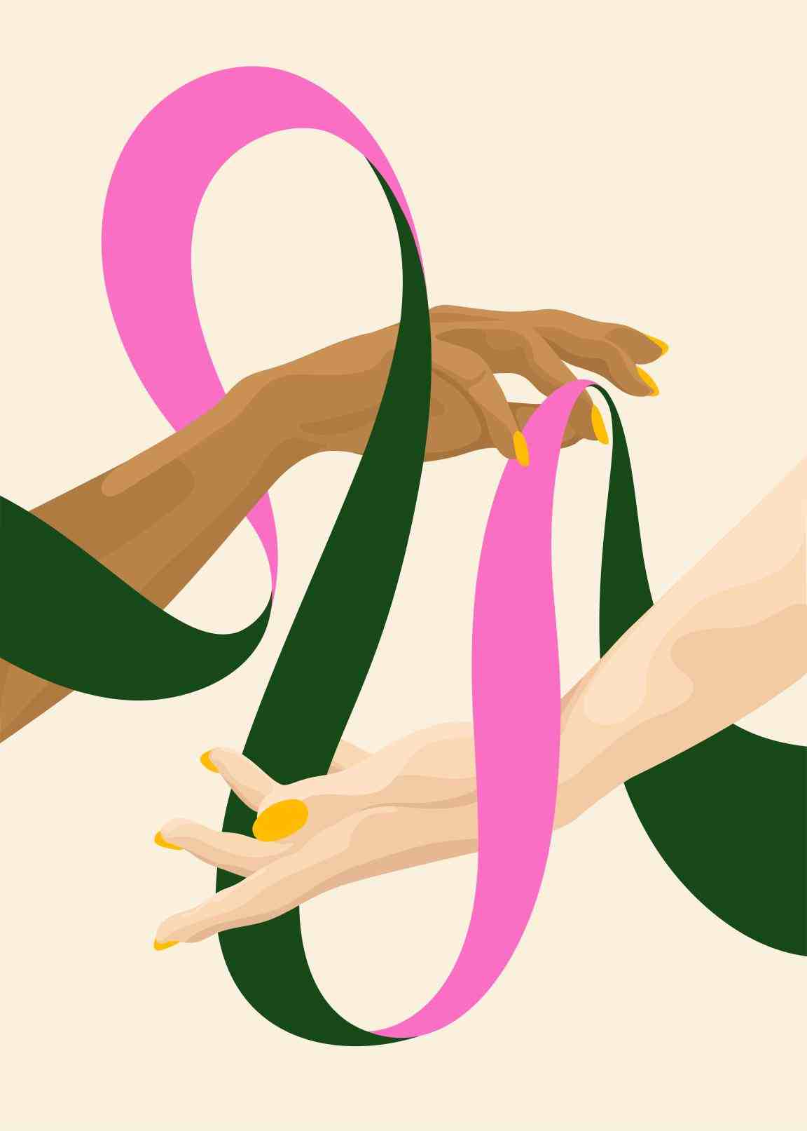 two hands of between two garns 