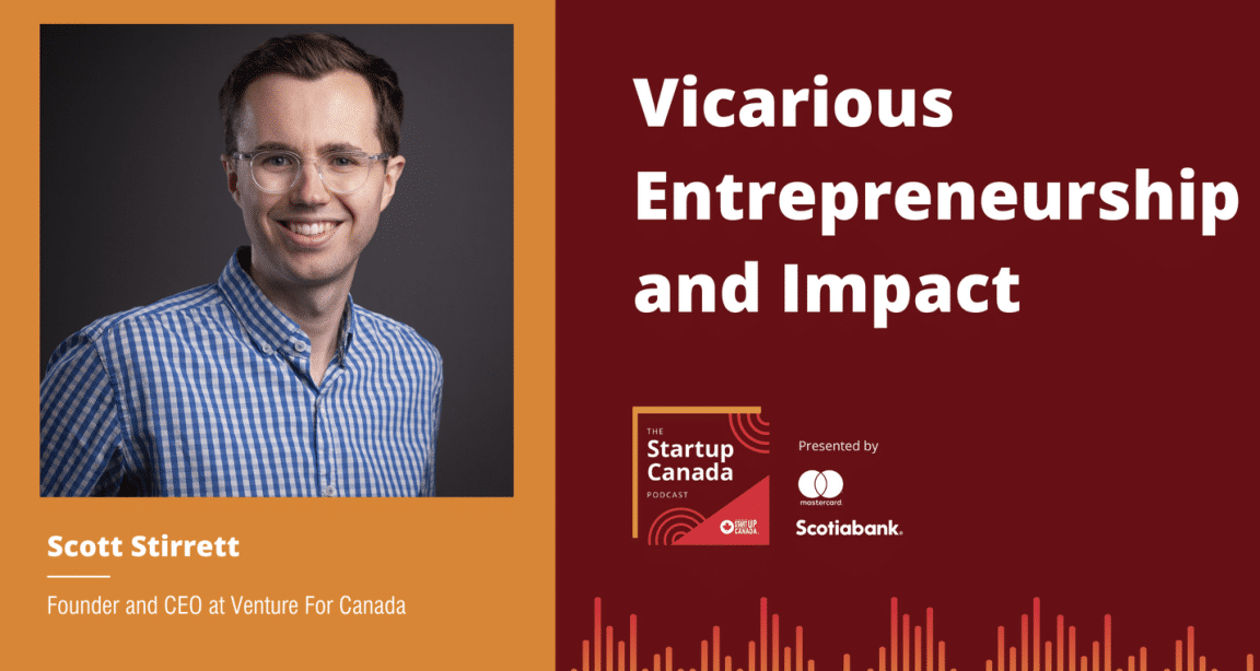 Cover graphic for a Startup Canada podcast episode featuring Ashoka Fellow Scott Stirrett of Canada