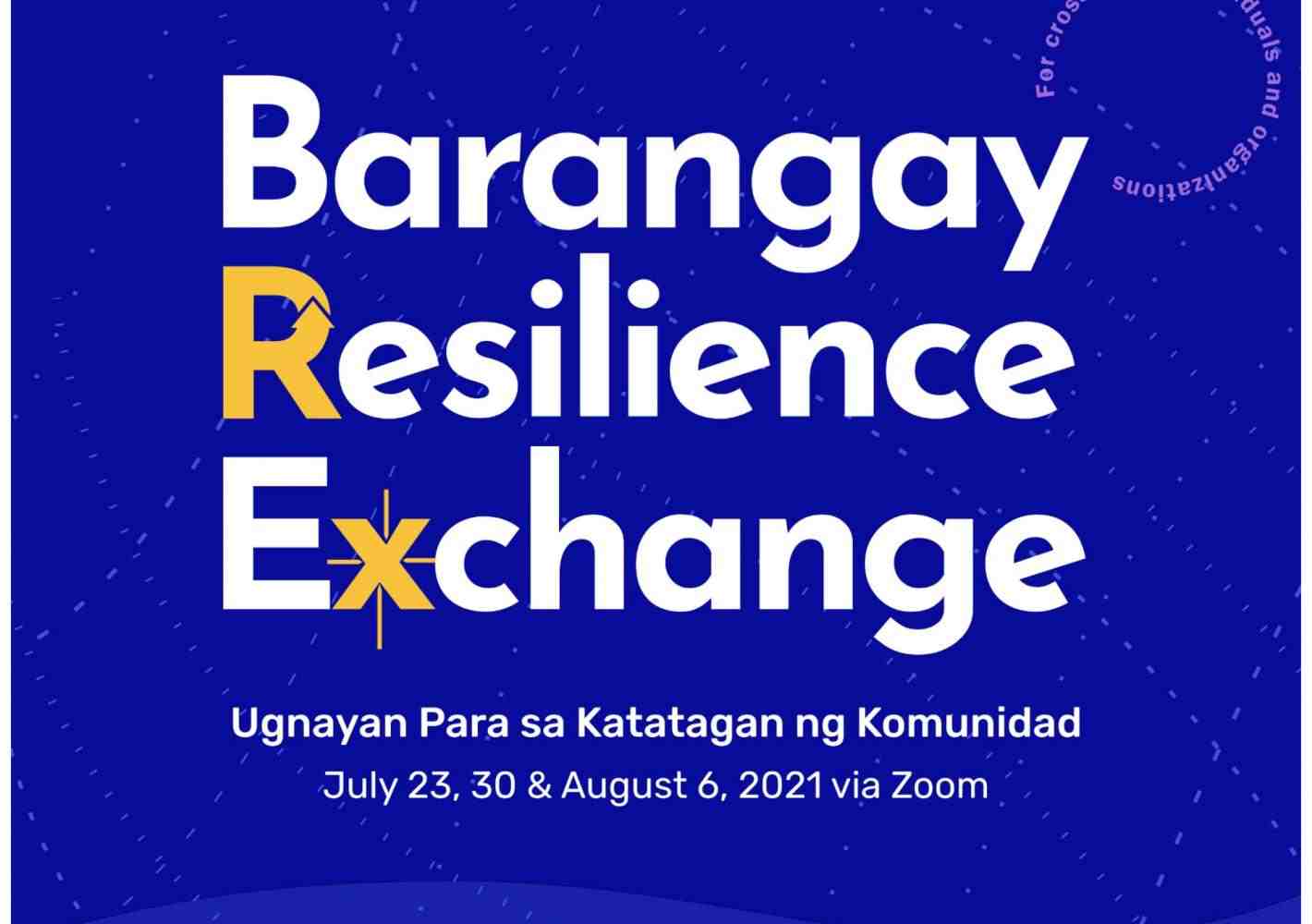 Text: Barangay Resilience Exchange
