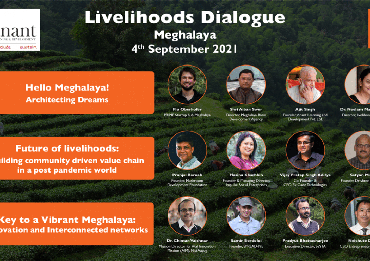 Speaker panel for Livelihoods Dialogue, Meghalaya