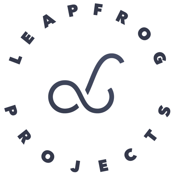 Round logo of the Leapfrog org