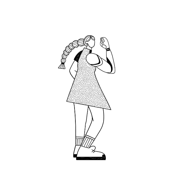 Diseño de un dibujo de una persona doblando el brazo en símbolo de fuerza
