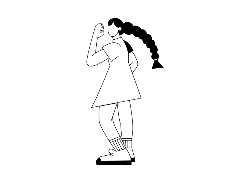 Diseño de una ilustración de una persona doblando el brazo hacia arriba en forma de fuerza