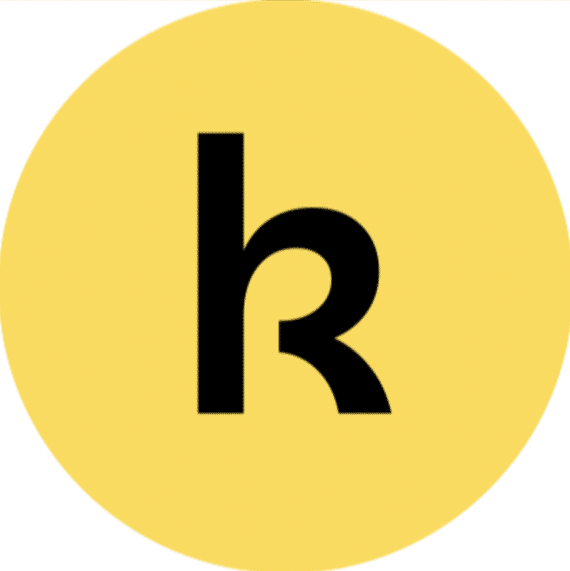 Logo consisting of a bold, black lowercase ‘k’, centered within a bright yellow circle.