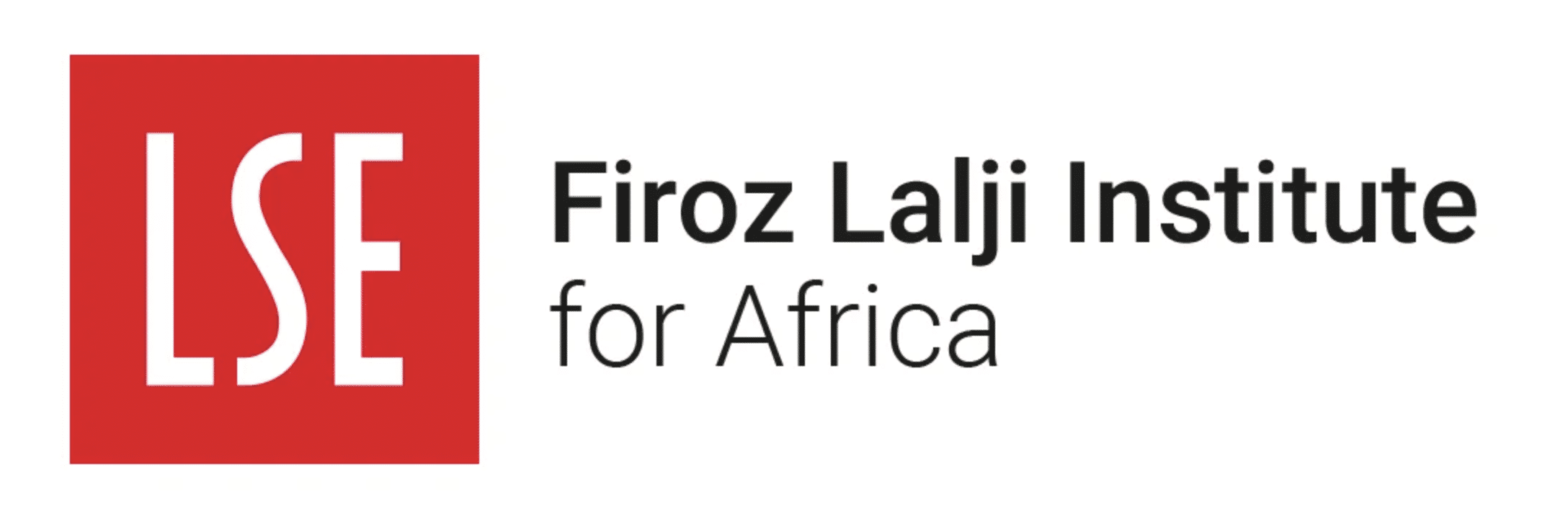 Logo of the London School of Economics’ Firoz Lalji Institute for Africa, showing the red LSE square on the left and the text “Firoz Lalji Institute for Africa” in black on the right.