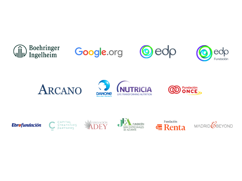 Logos de las empresas, organizaciones e instituciones aliadas con Ashoka