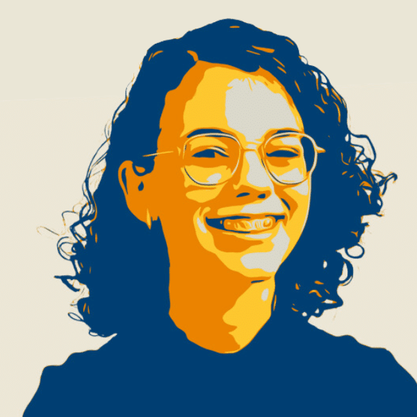 Foto com filtro amarelo e azul escuro de Heloíse