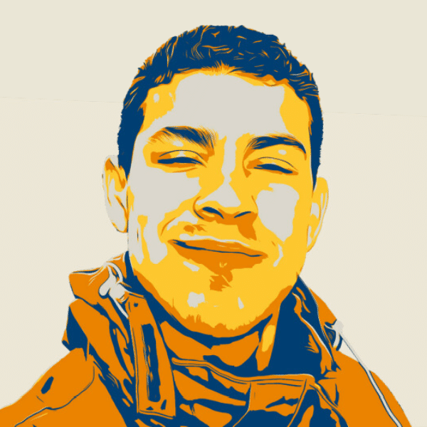 Foto com filtro amarelo e azul escuro de Luan