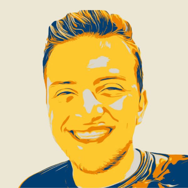 Foto com filtro amarelo e azul escuro de Marcelo