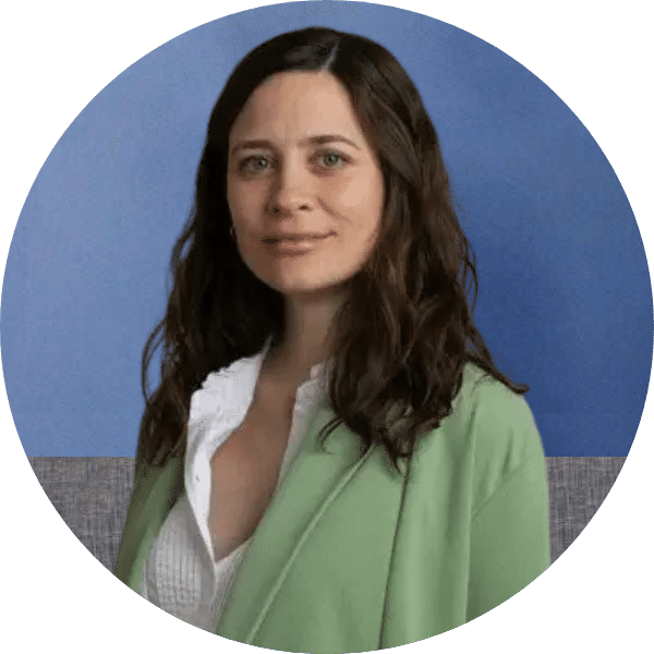 person with blue background