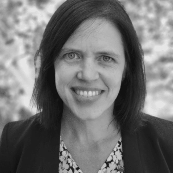 Black and white photo of Claire