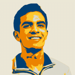 Foto com filtro amarelo e azul escuro de Leonardo
