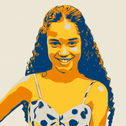 Foto com filtro amarelo e azul escuro de Maria Clara