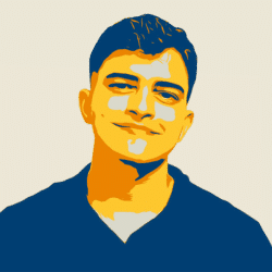 Foto com filtro amarelo e azul escuro de Pablo