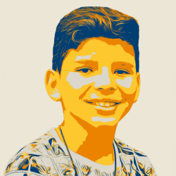 Foto com filtro amarelo e azul escuro de Rhenan