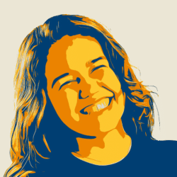 Foto com filtro amarelo e azul escuro de Carlla