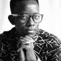 Black and white photo of Christian in glasses 
