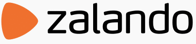 Logo for Zalando; orange pick next to Zalando