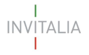 Grey words Invitalia; above the second 'i' in Invitalia, a green I, and below the second 'i' a red I, so that all the I's from top to bottom look like the Italian flag