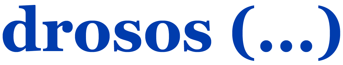 Drosos Logo is Drosos text with ellipsis 