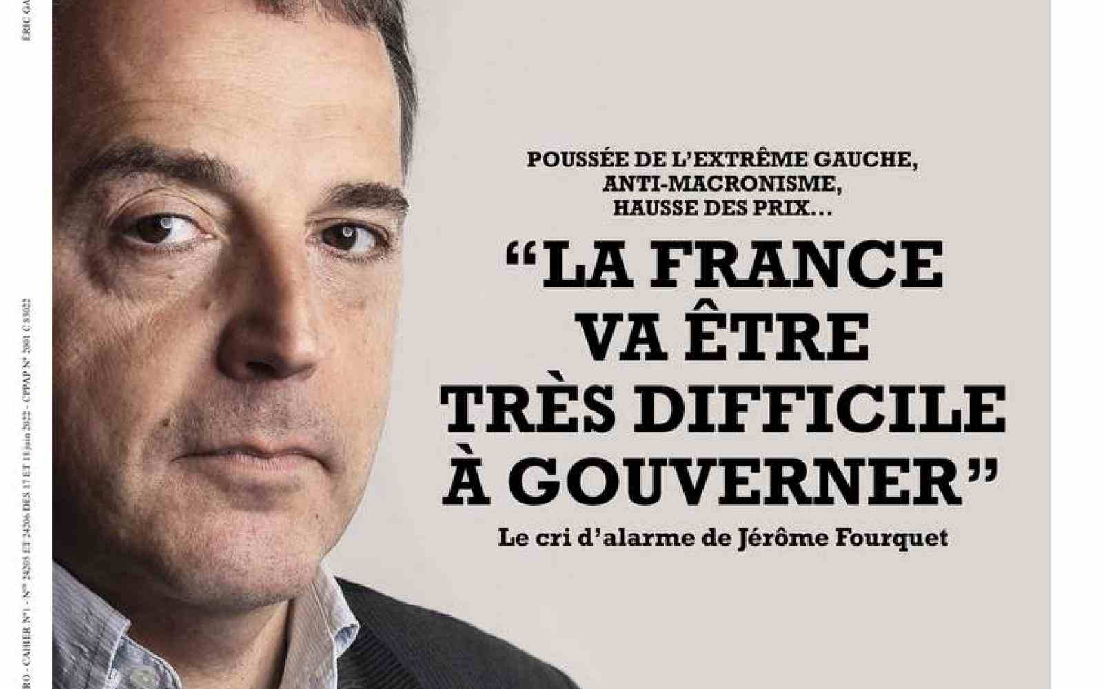 couverture du Figaro Magazine avec la photo de Jérôme Fourquet et le titre/citation "La France va être très difficile à gouverner"