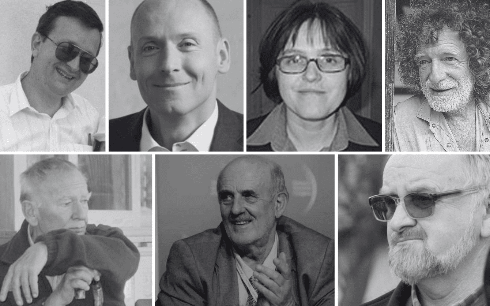 Grafika przedstawia biało-czarne zdjęcia Stanisława Duszyńskiego, Piotra Janaszka, Ryszarda Golca, Piotra Pawłowskiego, Andrzeja Janusza Korbela i Tomasza Sadowskiego.