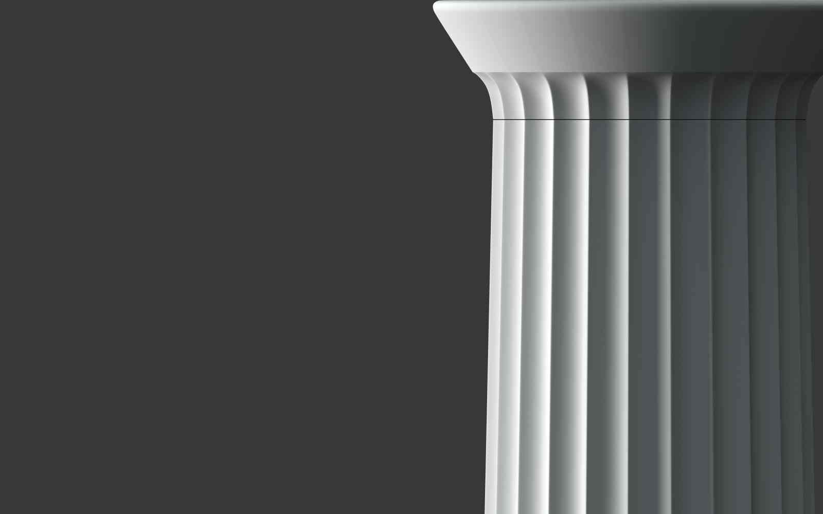 Single white column on black background